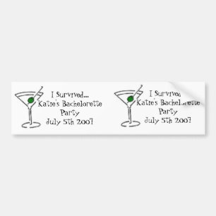 matini, matini, überlebte ich… Katies Bacheloret… Autoaufkleber