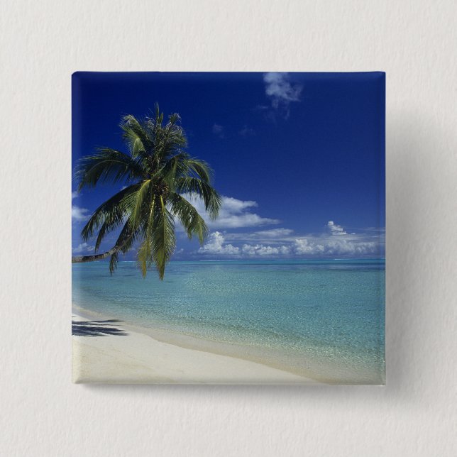 Matira Beach auf der Insel Bora Bora, Button (Vorderseite)