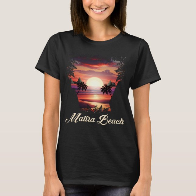 Matira Beach Vibrannt Sunset Bora Bora Französisch T-Shirt (Vorderseite)