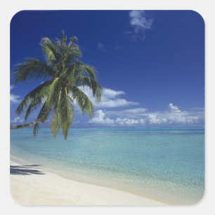 Matira-Strand auf der Insel Bora Bora, Quadratischer Aufkleber