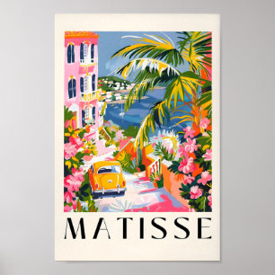Matisprint, Poster der Küstenstadt, Pink Beachy De