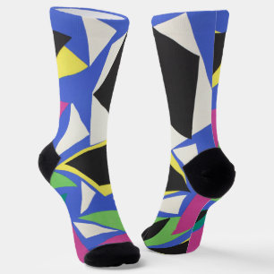 Matisse Abstrakte Geometrische Blaue Cut-Out-Kunst Socken