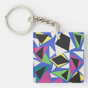 Matisse Abstrakte Geometrische Blaue Schnittkunst Schlüsselanhänger