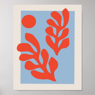 Matisse Blätter Blue & Red Poster