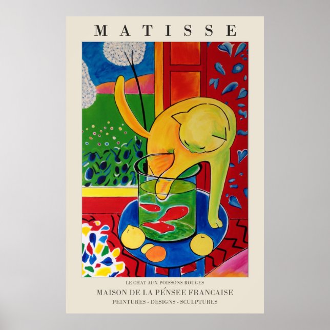 Matisse Goldfish mit Katzenposter Poster (Vorne)