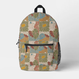 Matisse Groovy floral Art Nouveau 1970er Jahre Boh Bedruckter Rucksack