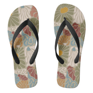 Matisse Groovy floral Art Nouveau 1970er Jahre Boh Flip Flops