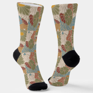 Matisse Groovy floral Art Nouveau 1970er Jahre Boh Socken