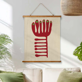 Matisse Inspired Red and Green Wandteppich Mit Holzrahmen