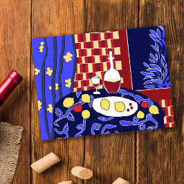 Matisse Inspiriert Blue Still Life Rote Weinlemone Postkarte