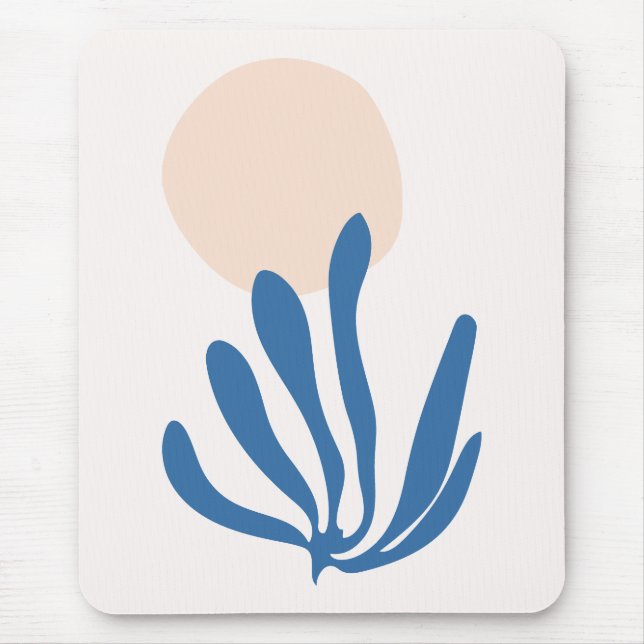 Matisse inspiriert Celadon Blue, Peach Leaf Cutout Mousepad (Vorne)