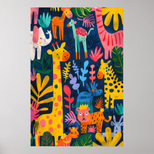 Matisse-Inspirierter Dschungel-Tier-Kunst-Druck-Ki Poster