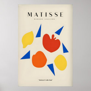 Matisse-Kunstposter - Abstrakte Fruchtformen Blau Poster