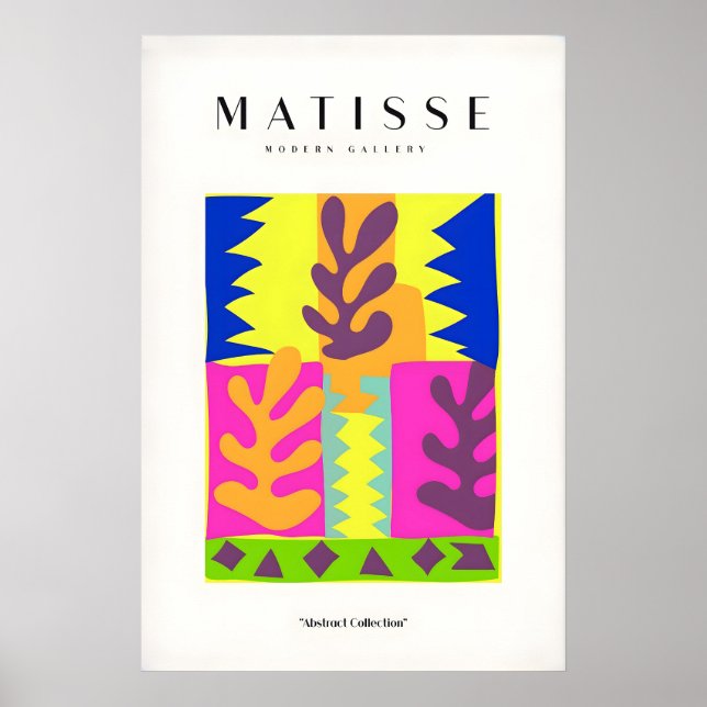 Matisse-Kunstposter - Farbige abstrakte Blätter Poster (Vorne)
