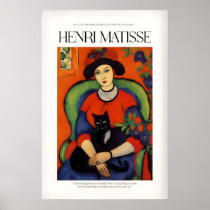 Matisse-Kunstposter - Frau mit schwarzer Katze im Poster