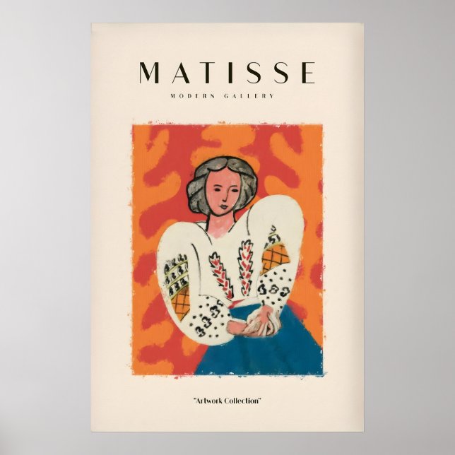Matisse-Kunstposter - Frau weiße Bluse, blauer Roc Poster (Vorne)