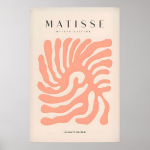 Matisse-Kunstposter - Pfirsich-Korallen-Wirbel-Abs Poster