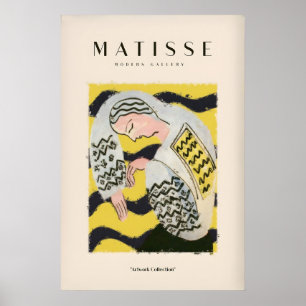 Matisse-Kunstposter - Ruhende Frau gemustert Poster