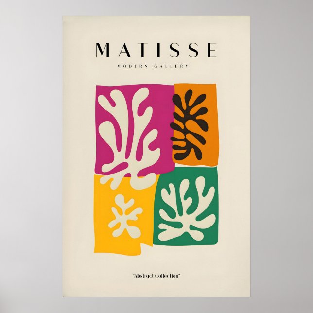 Matisse-Kunstposter - Vier Block abstrakte Blätter Poster (Vorne)