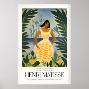 Matisse-Kunstprints - Frau Tropische Blätter Kunst Poster