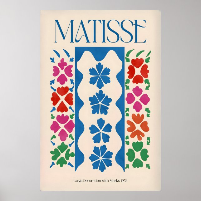 Matisse Largeation mit Masken Vertikales Panel Kun Poster (Vorne)