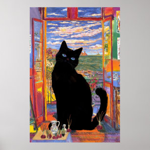 Matisse Open Window Cat Poster