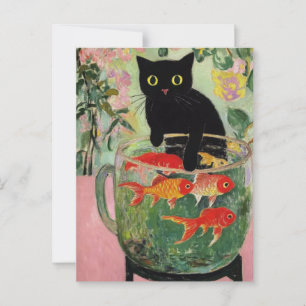 Matisse Schwarze Katze Vintage Postkarte