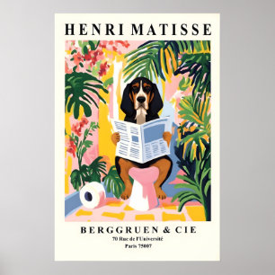 Matisse-Stil Coonhound-Druck Lustiger Hund auf Toi Poster