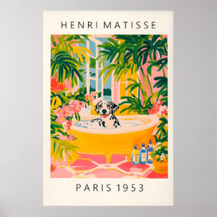 Matisse-Stil-Dalmatiner-Bad-Druck lustige Badezimm Poster