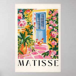 Matisse-Stil-Hühner-Kunstposter Pink Farmhouse Poster