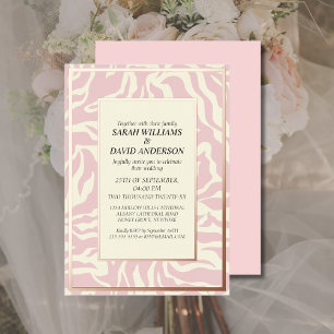 Matisse Wellige Sanfte Rosa Roségold Hochzeit Folieneinladung