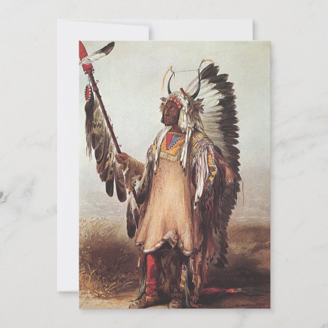 Mato-Tope, ein Hauptportrait von Karl Bodmer (Vorderseite)