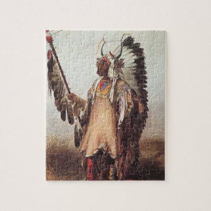 Mato-Tope, Ein Mandan-Häuptling Porträt von Karl B Puzzle