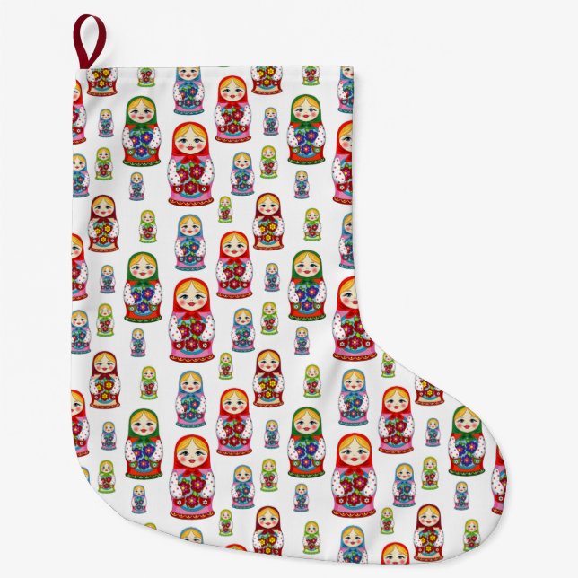 Matreshka Großer Weihnachtsstrumpf (Vorderseite)
