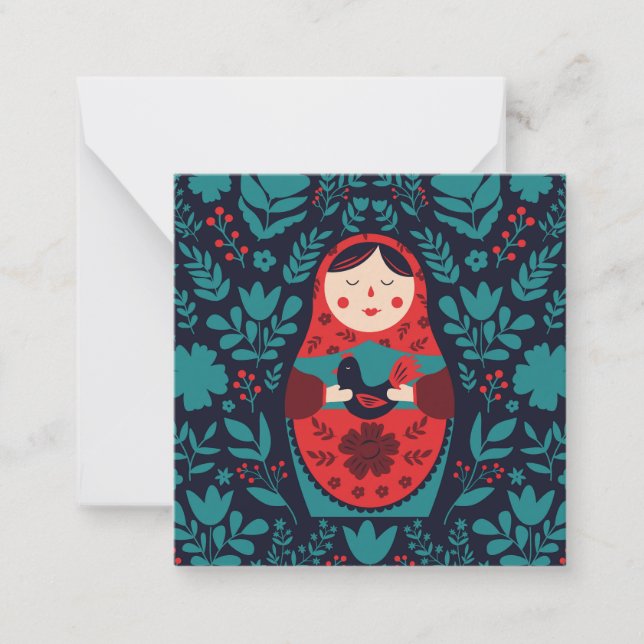 Matreshka Note Card Mitteilungskarte (Vorderseite)