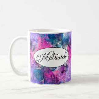 Matriarch-Tasse mit Abstraktem Rosa und Lila Swirl Kaffeetasse