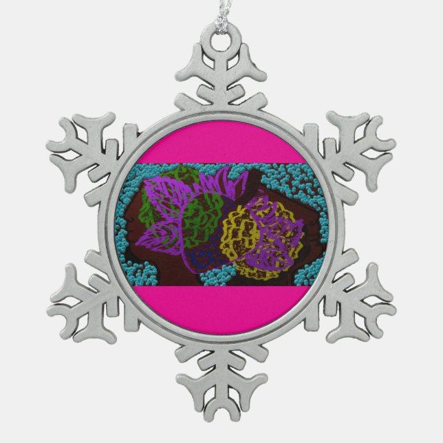 Matrimony Schneeflocken Zinn-Ornament (Vorderseite)