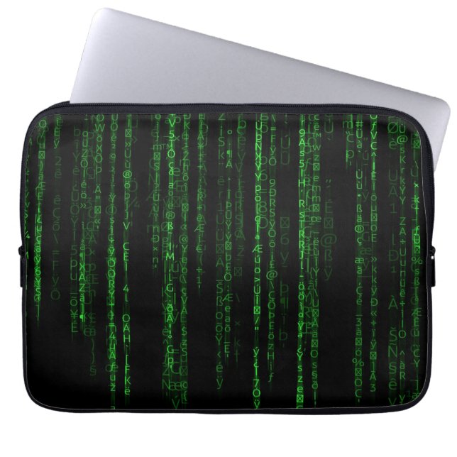 Matrix-Code Laptopschutzhülle (Vorderseite)