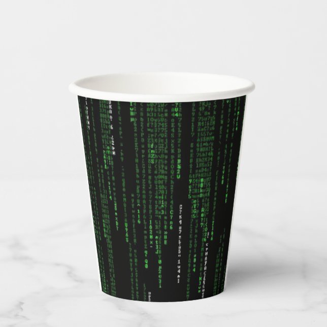 Matrix-Code Pappbecher (Vorderseite)
