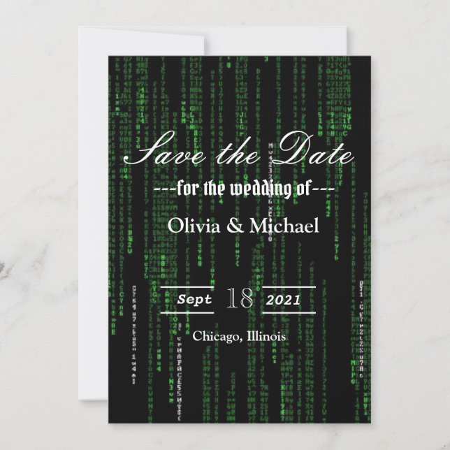 Matrix-Code Save The Date (Vorderseite)