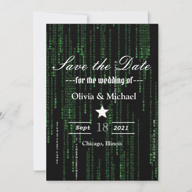 Matrix-Code Save The Date (Vorderseite)