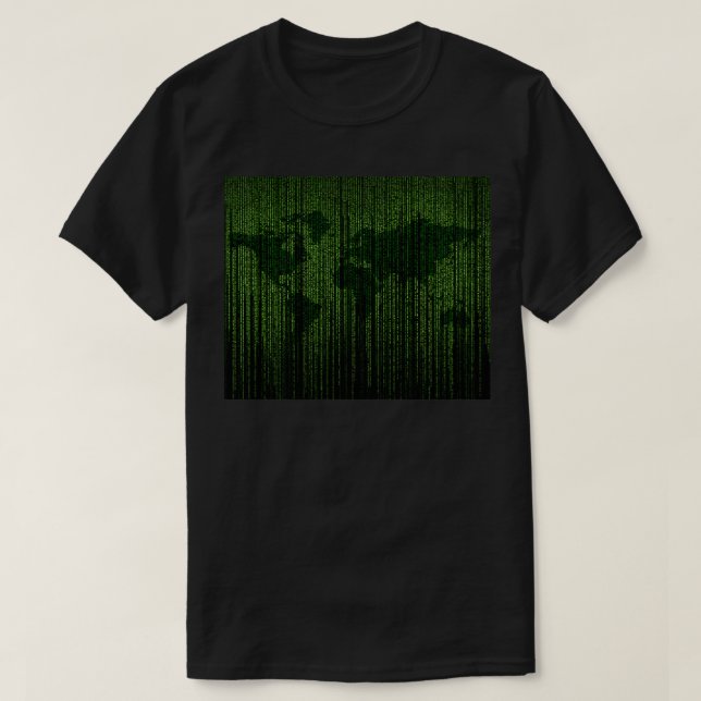 Matrix der Welt im Binärkode T-Shirt (Design vorne)