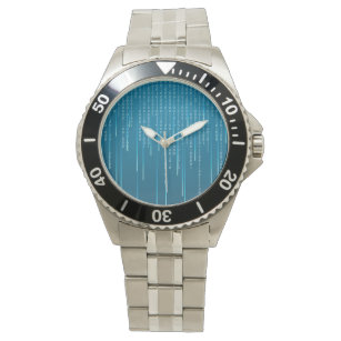 Matrixmuster in Blau Armbanduhr