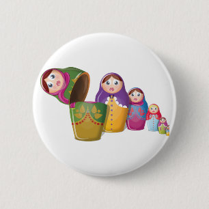 Matrjoschka-Puppe - Russische Nested Dolls Muster Button