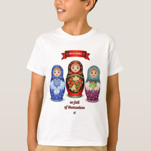 Matrjoschka Puppen Abbildung mit Inschrift T-Shirt