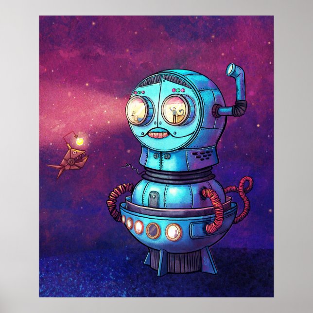 Matrjoschka-U-Boot-Roboter  Poster (Vorne)