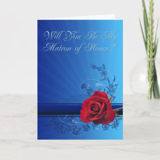 Matron of Ehre Einladung mit einer rote Rose