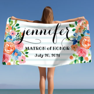 Matron of Honor Bachelorette Personalisiert Strandtuch