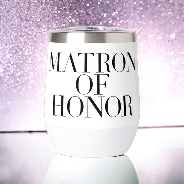Matron of Honor Black Modern Elegant Personalisier (Von Creator hochgeladen)
