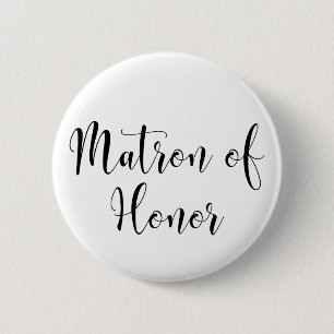 Matron of Honor Black Script Typografie (30) Button